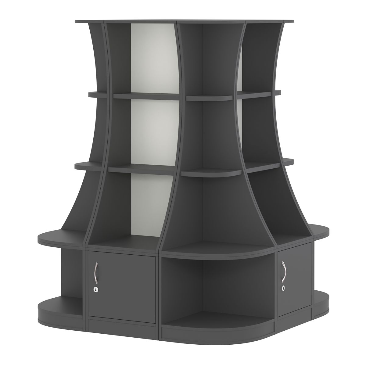 Островной низкий стеллаж ГАРАНТ №6 Черный и Белый