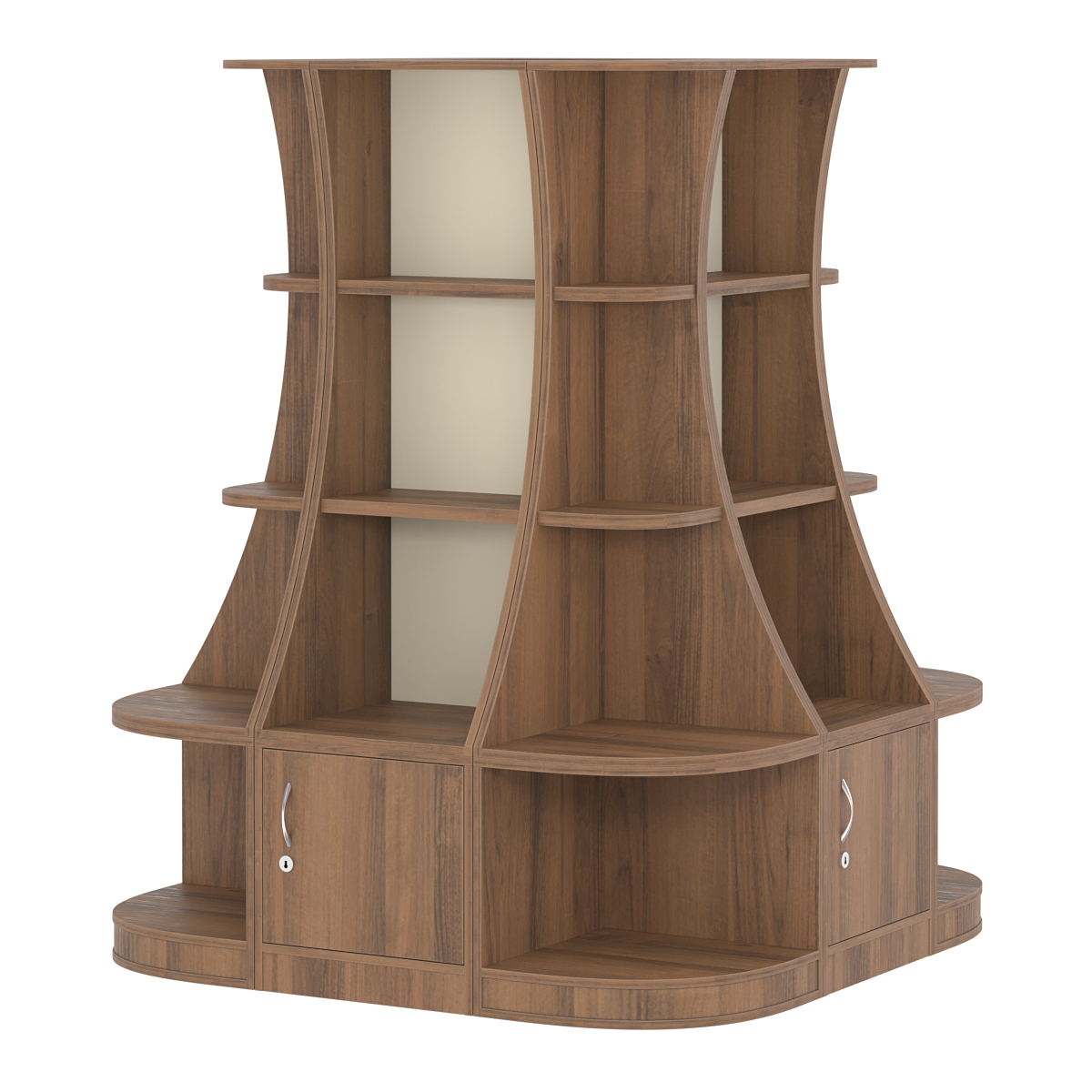 Островной низкий стеллаж ГАРАНТ №6 Орех + Крем Вайс