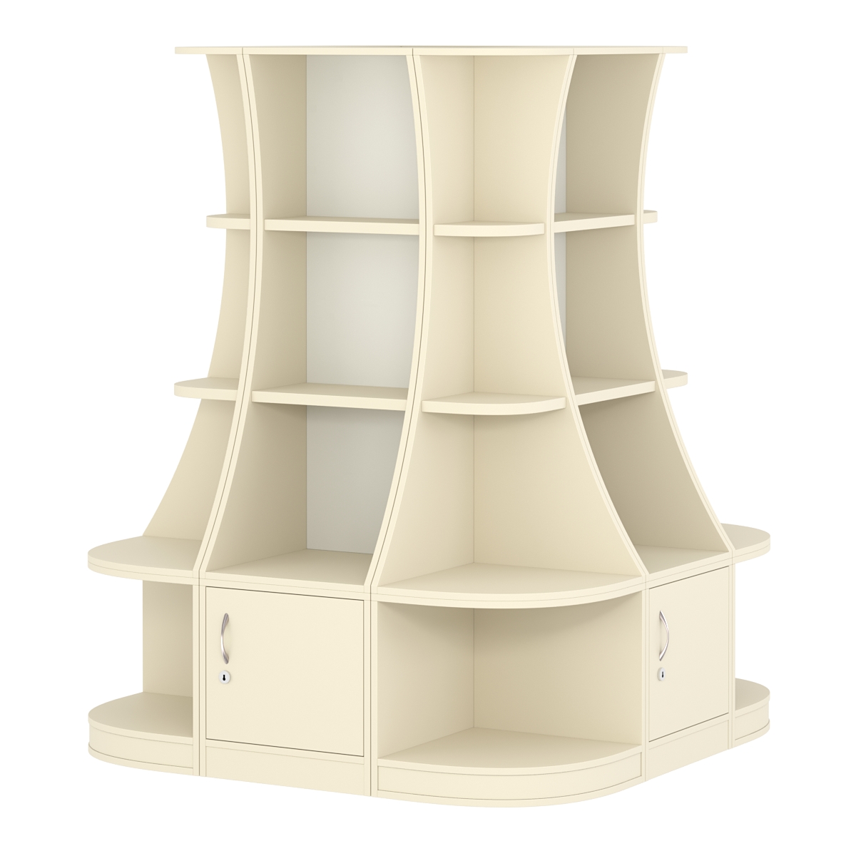 Островной низкий стеллаж ГАРАНТ №6 Крем Вайс + Белый