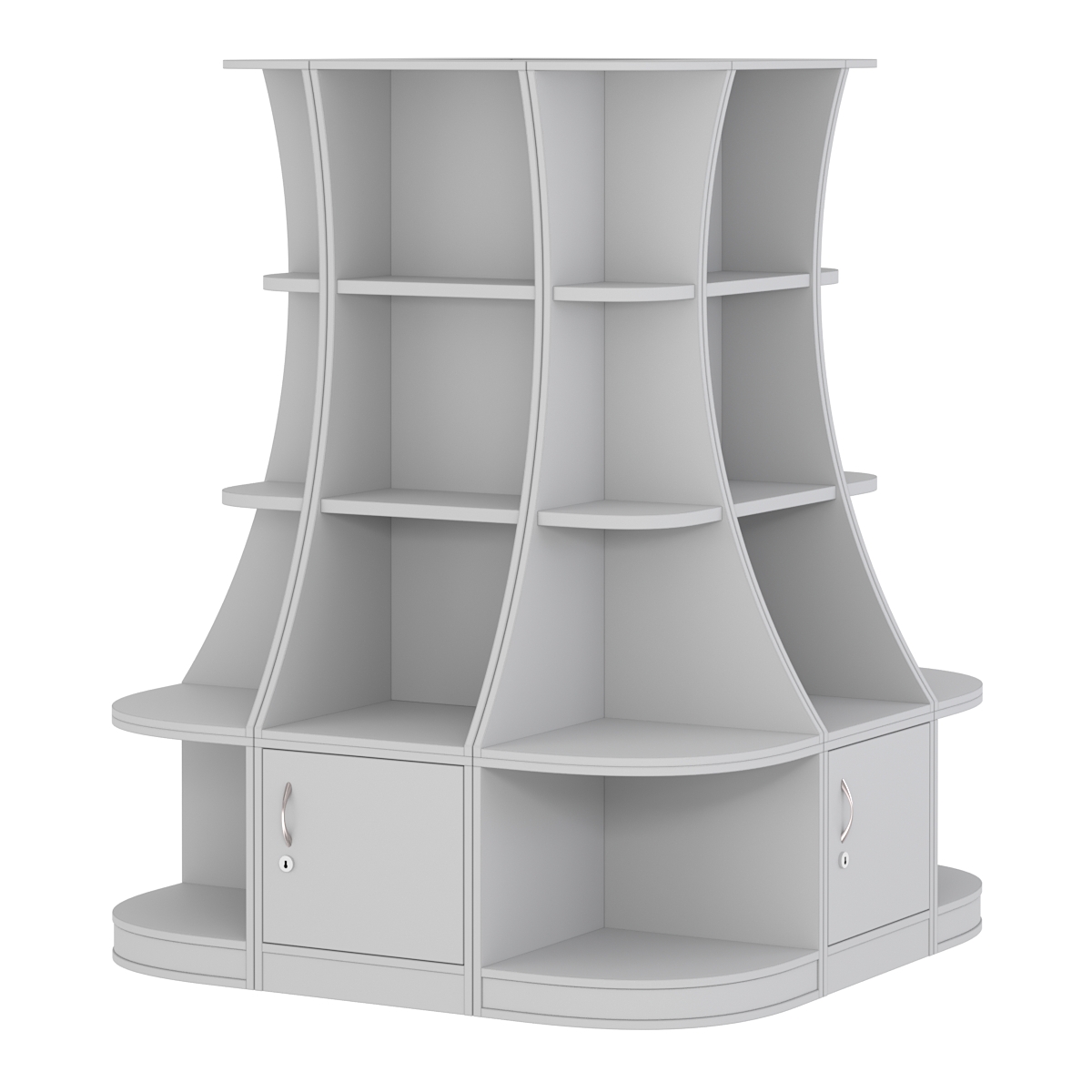 Островной низкий стеллаж ГАРАНТ №6 Серый