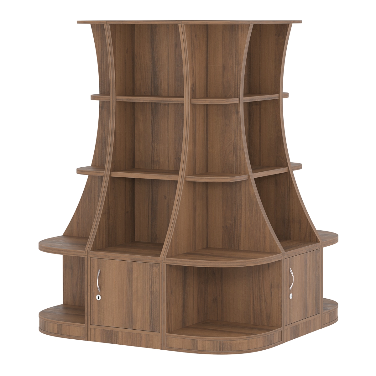 Островной низкий стеллаж ГАРАНТ №6 Орех