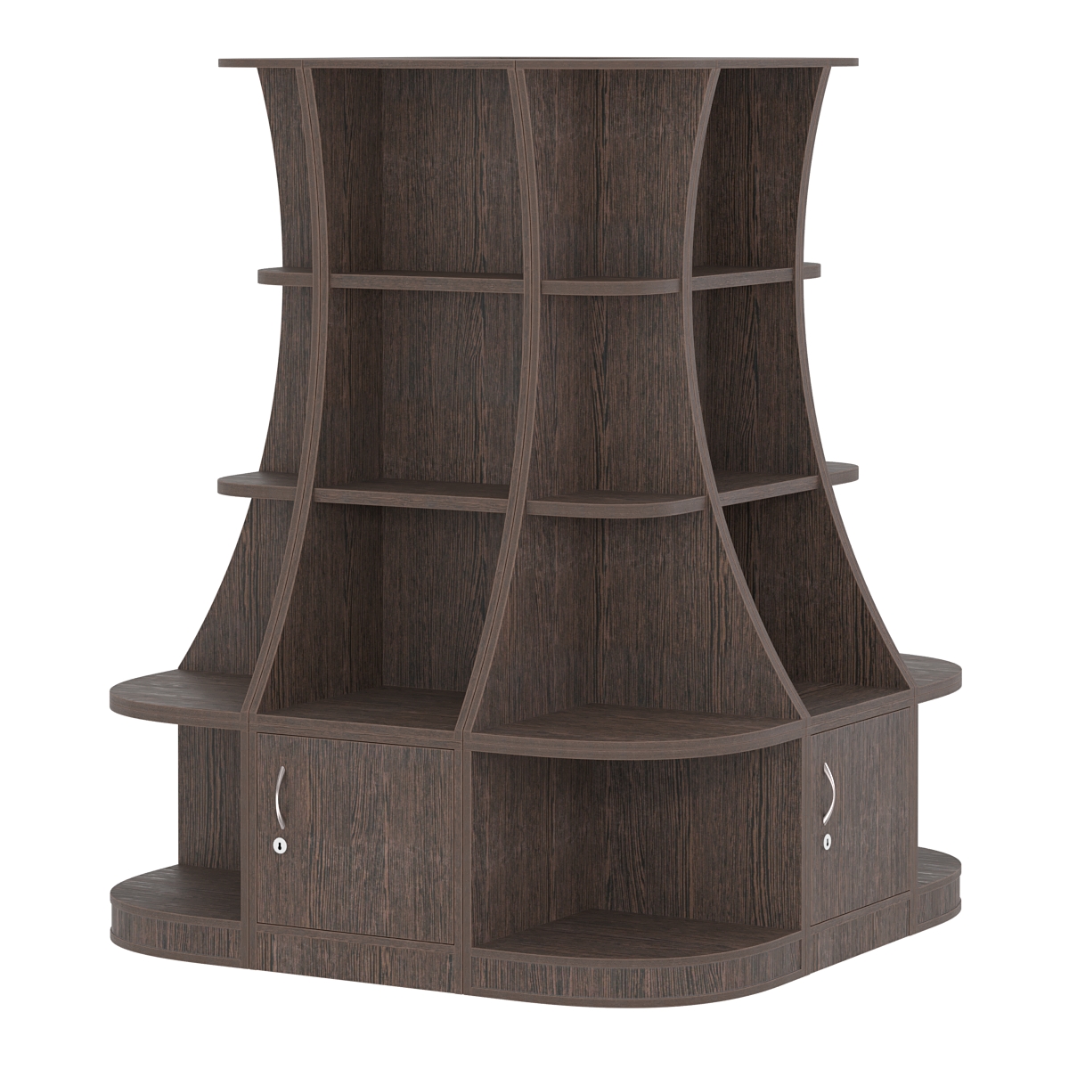 Островной низкий стеллаж ГАРАНТ №6 Дуб Венге