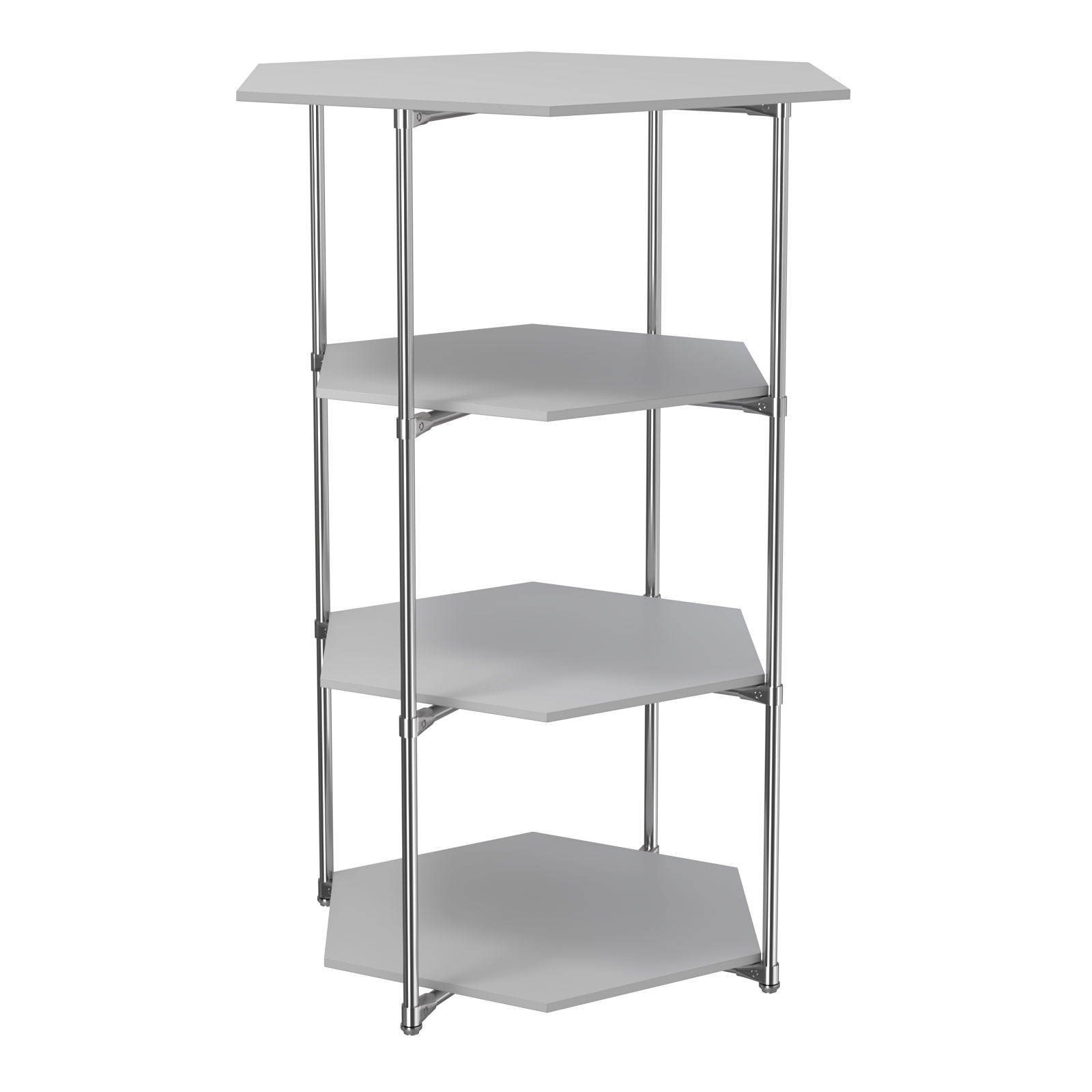 Торговый стенд ЗВЕЗДА с тремя шестигранными полками ДСП 16 мм №3 Серый