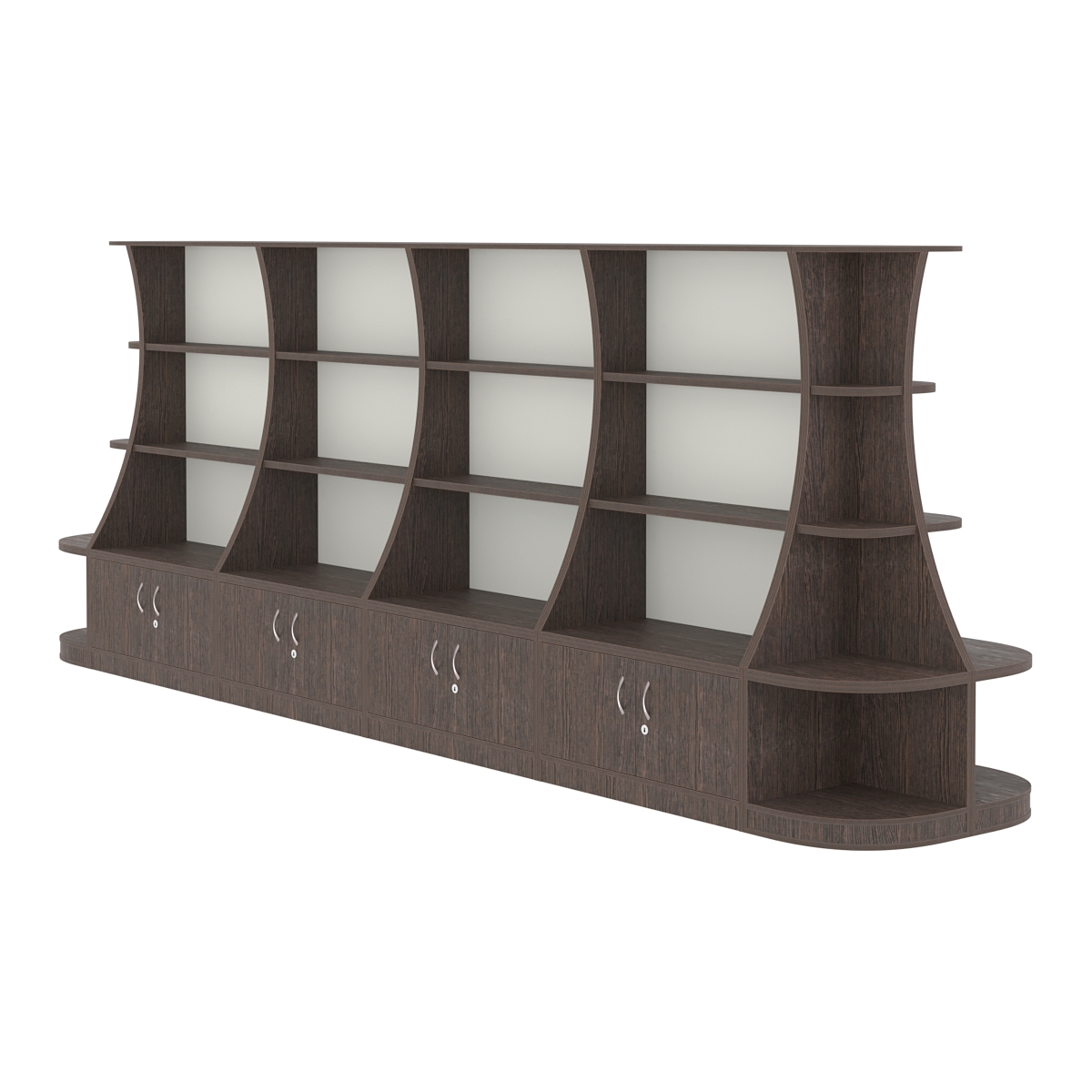 Островной низкий стеллаж ГАРАНТ №5 Дуб Венге + Белый