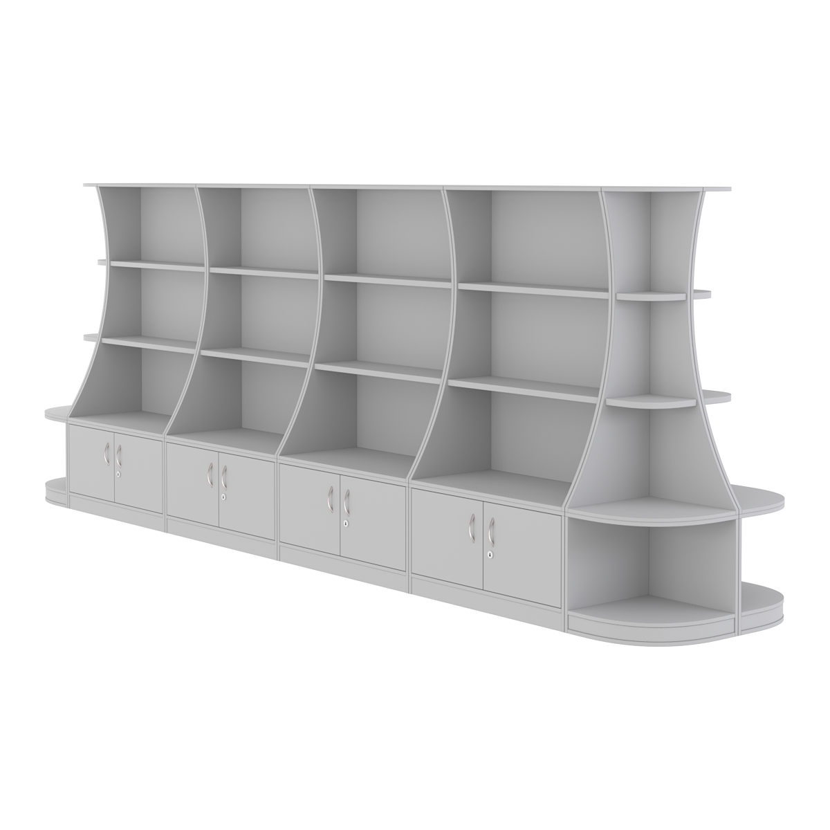 Островной низкий стеллаж ГАРАНТ №5 Серый