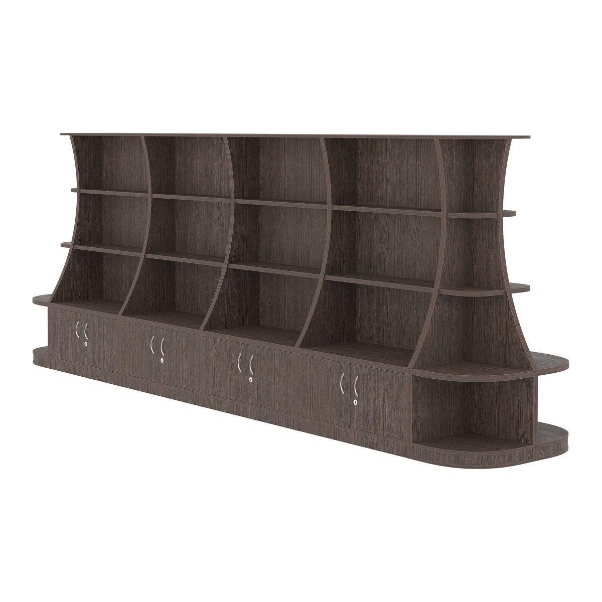 Островной низкий стеллаж ГАРАНТ №5 Дуб Венге