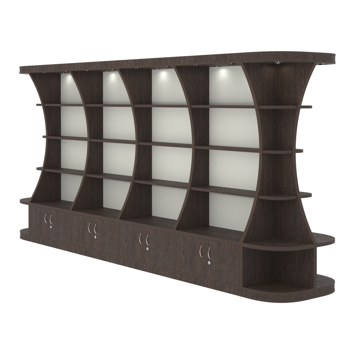 Островной высокий стеллаж ГАРАНТ №5 Дуб Венге + Белый