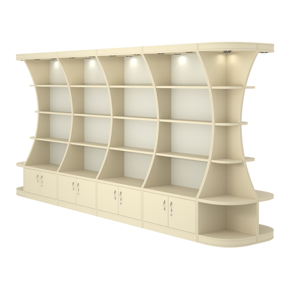 Островной высокий стеллаж ГАРАНТ №5 Крем Вайс + Белый