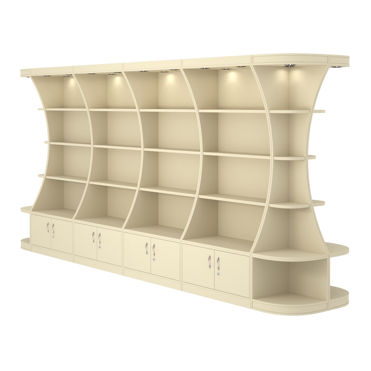 Островной высокий стеллаж ГАРАНТ №5 Крем Вайс