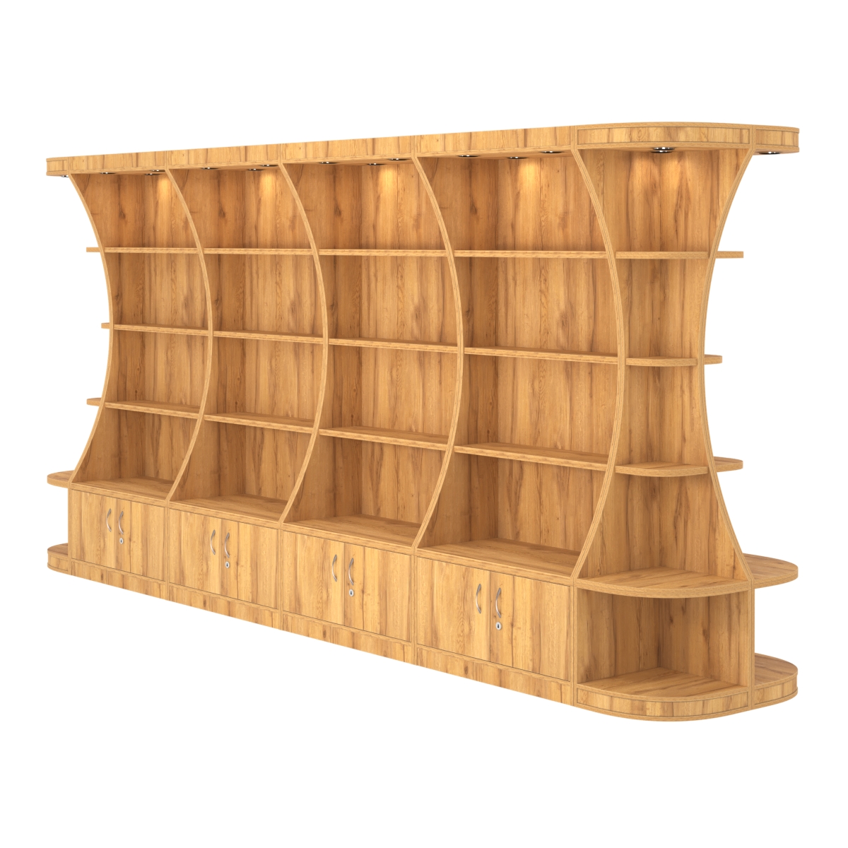 Островной высокий стеллаж ГАРАНТ №5 Дуб Золотистый