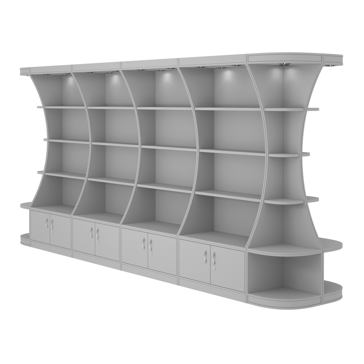 Островной высокий стеллаж ГАРАНТ №5 Серый