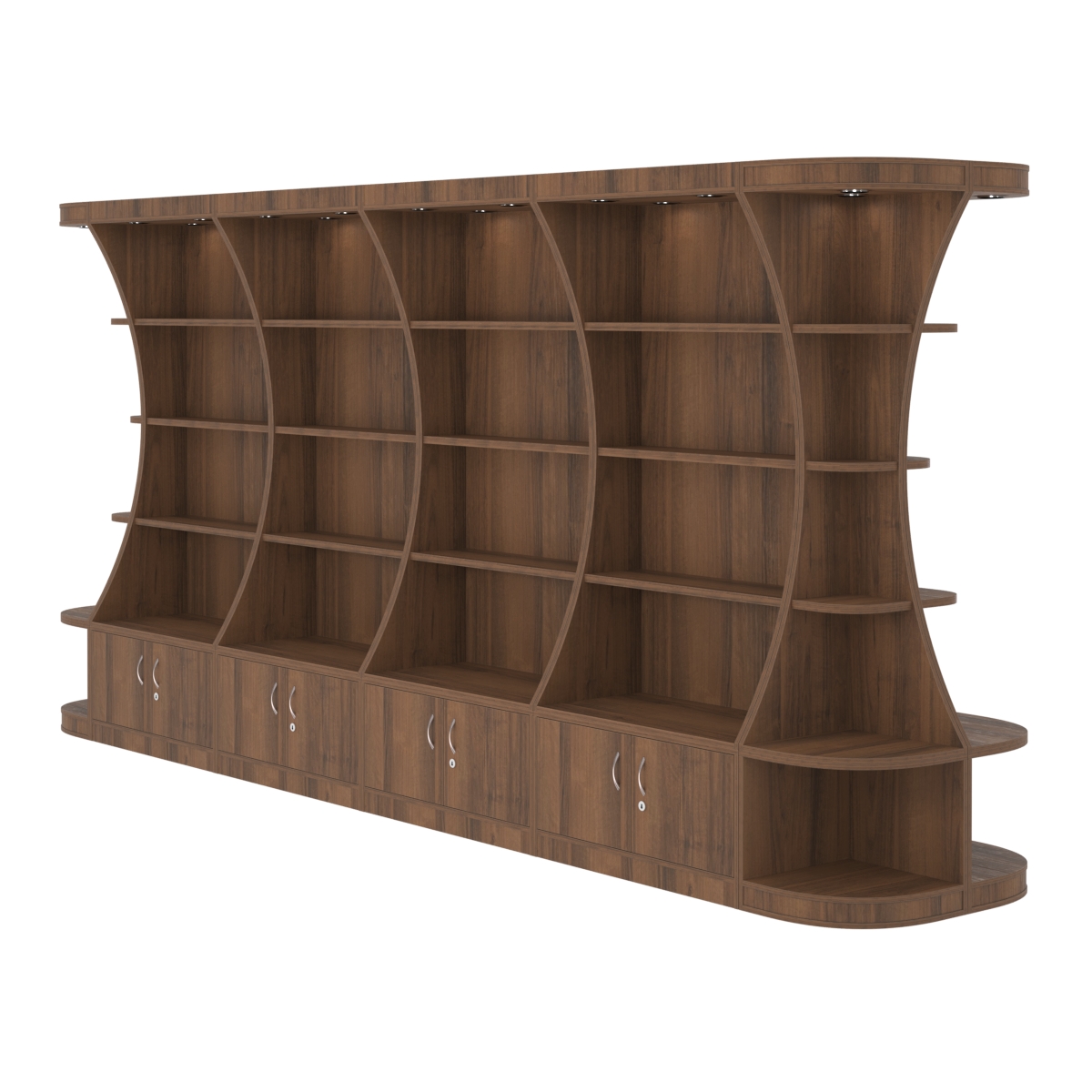 Островной высокий стеллаж ГАРАНТ №5 Орех