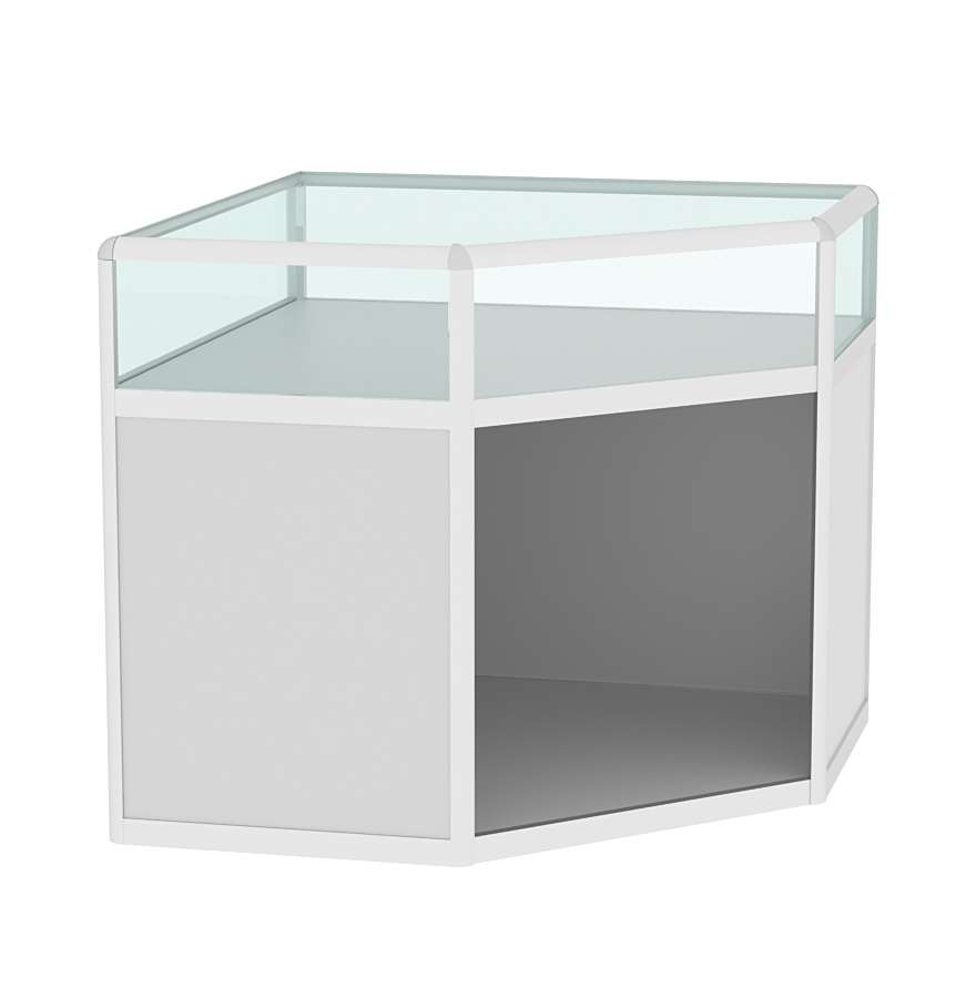 Прилавок из профиля угловой пятигранный №2 (открытый) Серый