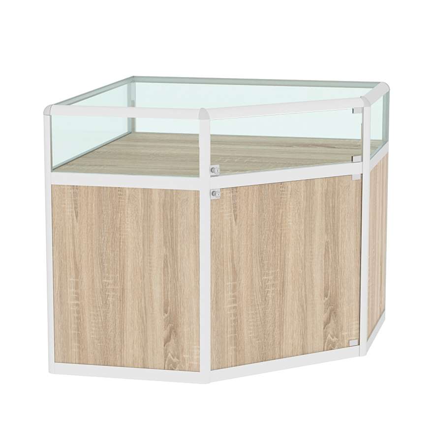 Прилавок из профиля угловой пятигранный №2 (закрытый) Дуб сонома