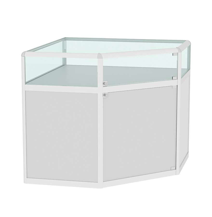 Прилавок из профиля угловой пятигранный №2 (закрытый) Серый