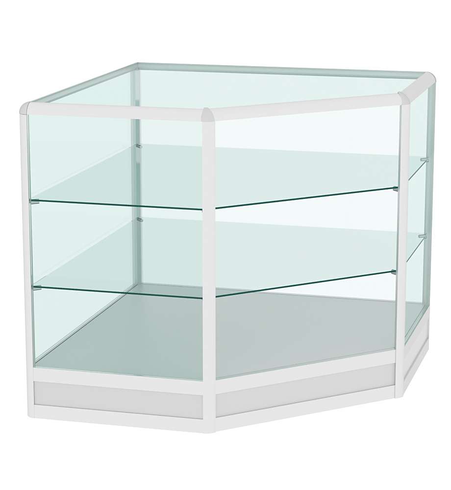 Прилавок из профиля угловой пятигранный №4 (открытый) Серый