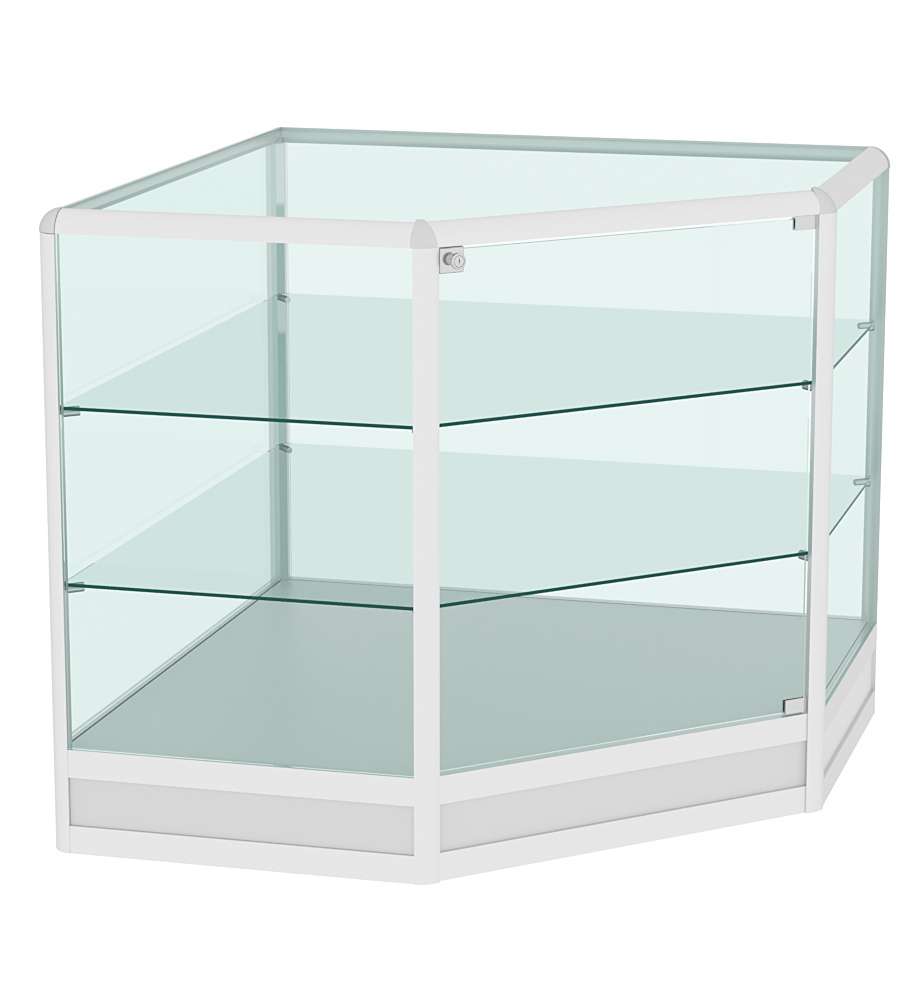 Прилавок из профиля угловой пятигранный №4 (закрытый) Серый