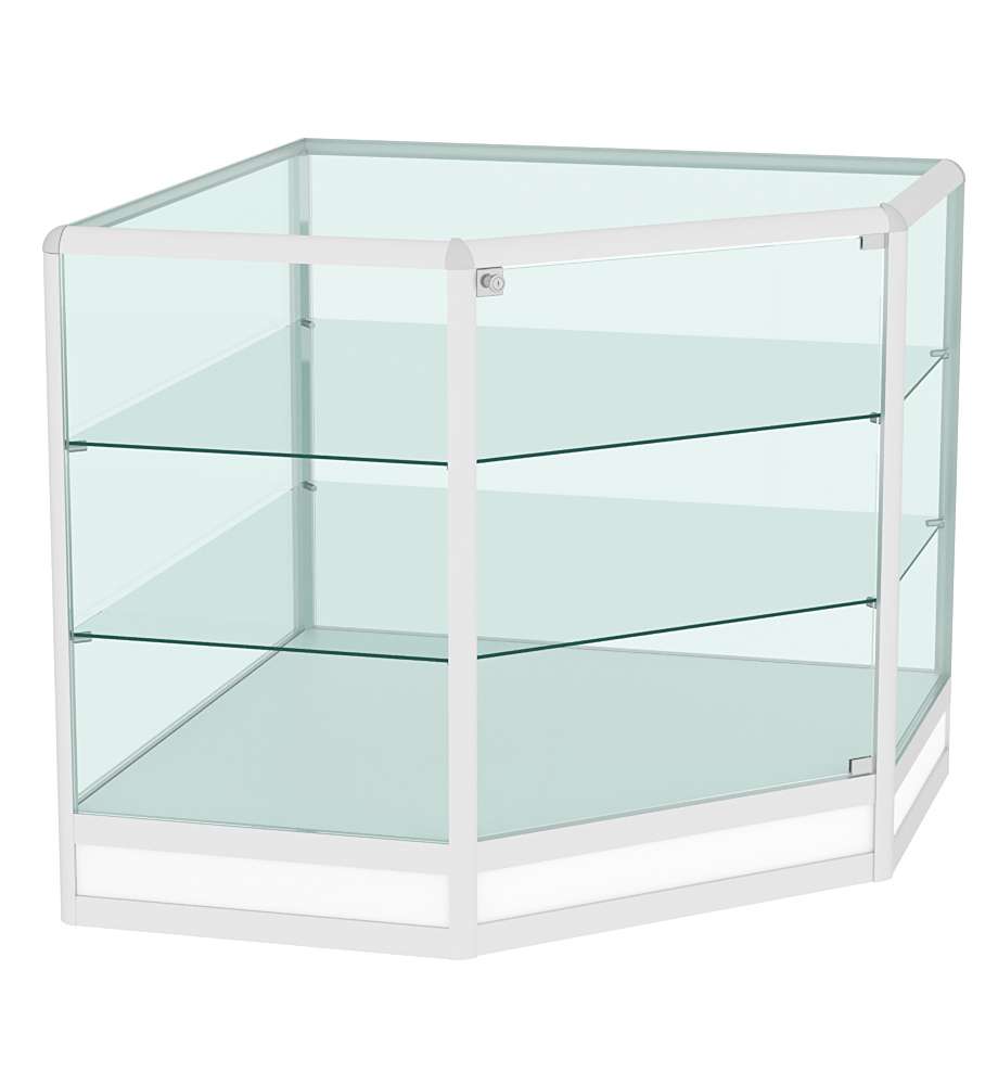 Прилавок из профиля угловой пятигранный №4 (закрытый) Белый