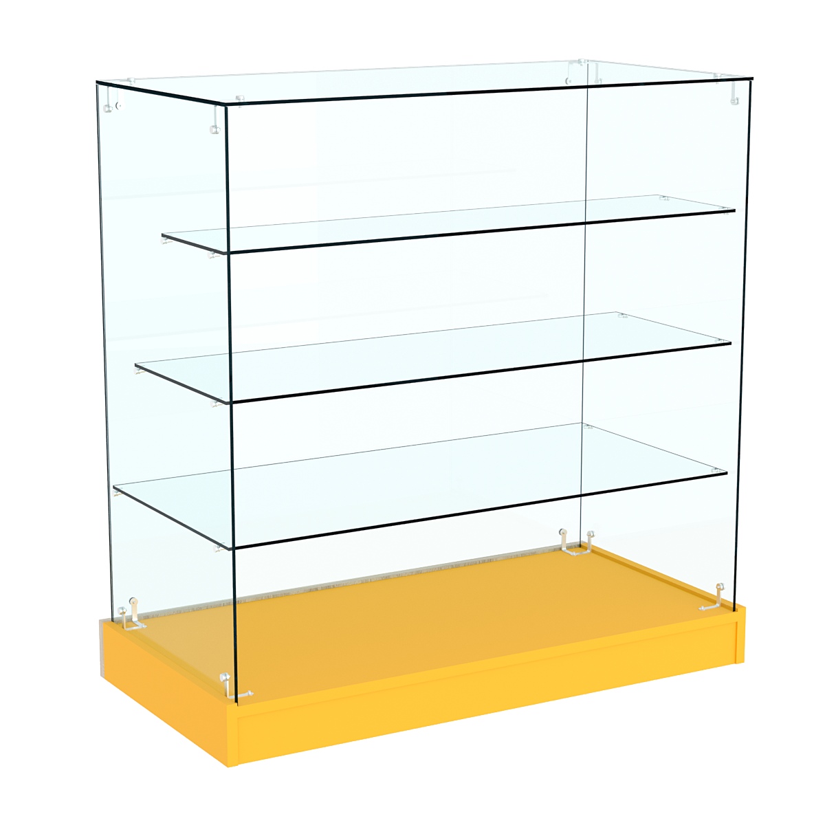 Прилавок Истра со стеклянными полками расположен-ными "лесенкой" №3 (открытый) Солнечный Свет 0134 BS