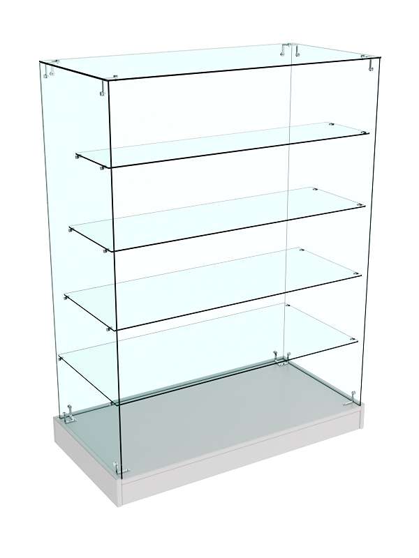 Прилавок Истра с четырьмя полками из стекла №9 (открытый) Серый
