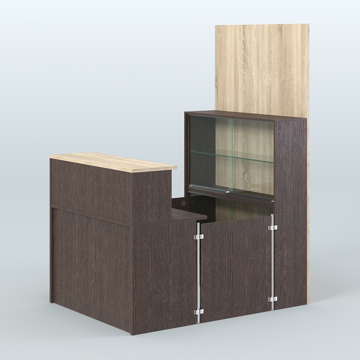 Мини павильон для торговли эконом класса СЛОТ №1 (2 кв.м) Дуб Венге и Дуб Сонома