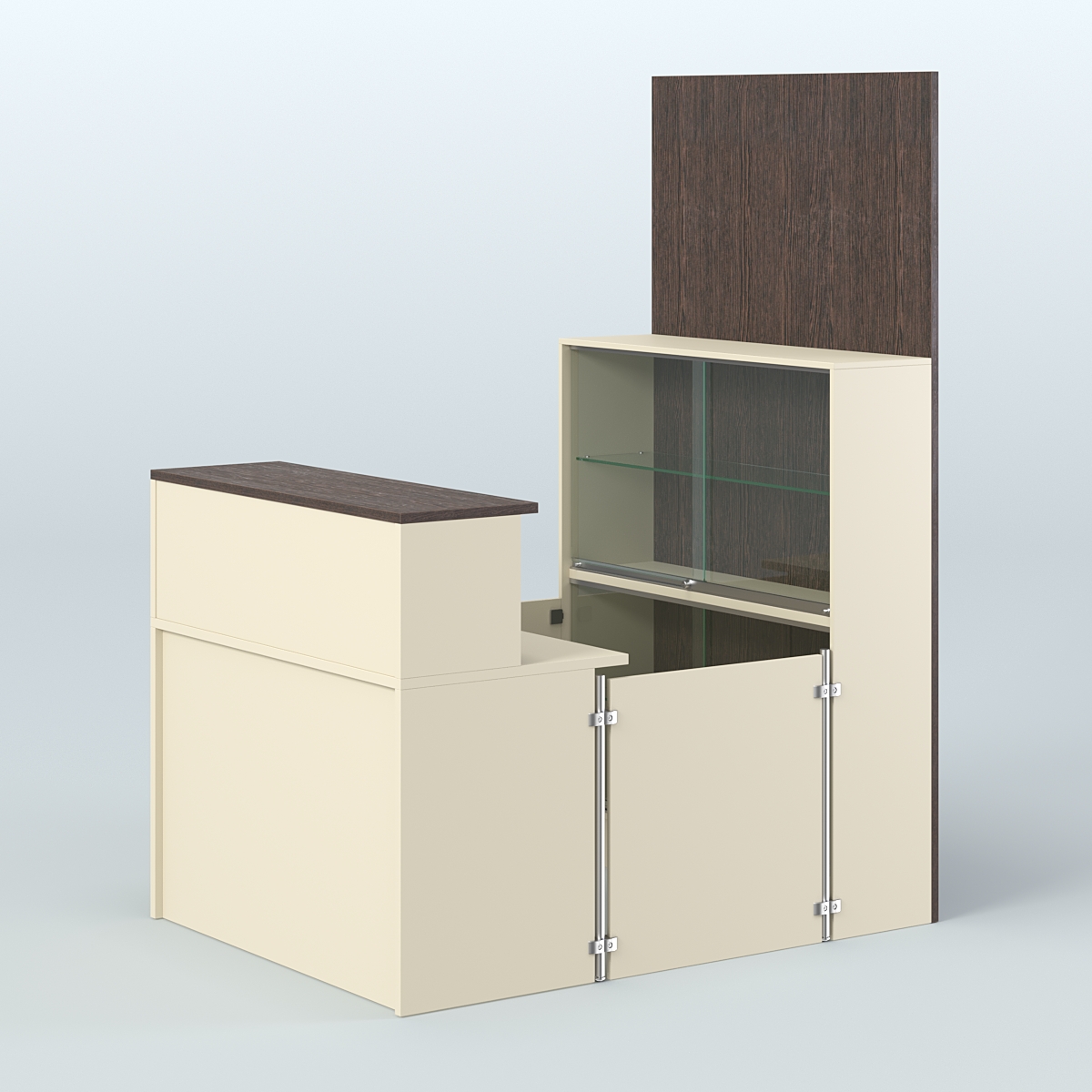 Мини павильон для торговли эконом класса СЛОТ №1 (2 кв.м) Крем Вайс + Дуб Венге