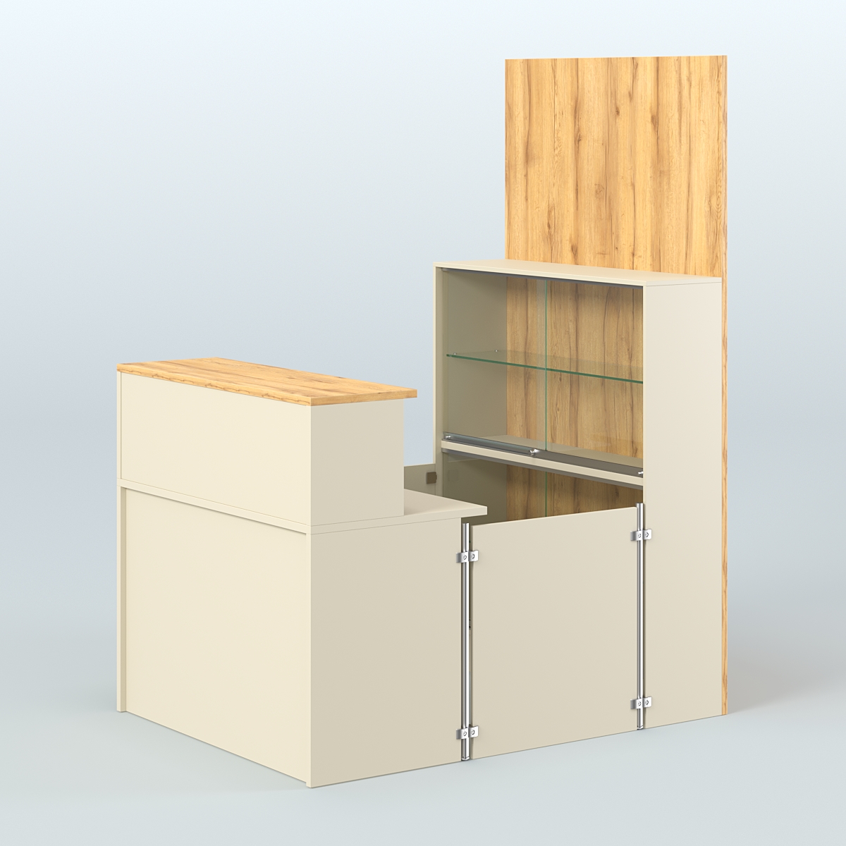 Мини павильон для торговли эконом класса СЛОТ №1 (2 кв.м) Крем Вайс и Дуб Золотистый