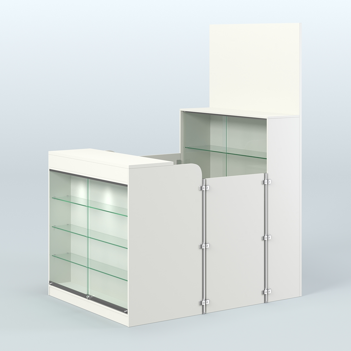 Мини павильон для торговли с фасадной витриной СЛОТ №2 (2 кв.м) Белый