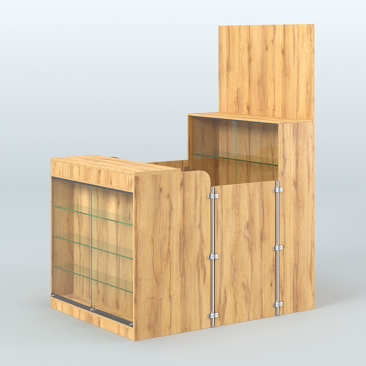 Мини павильон для торговли с фасадной витриной СЛОТ №2 (2 кв.м) Дуб Золотистый