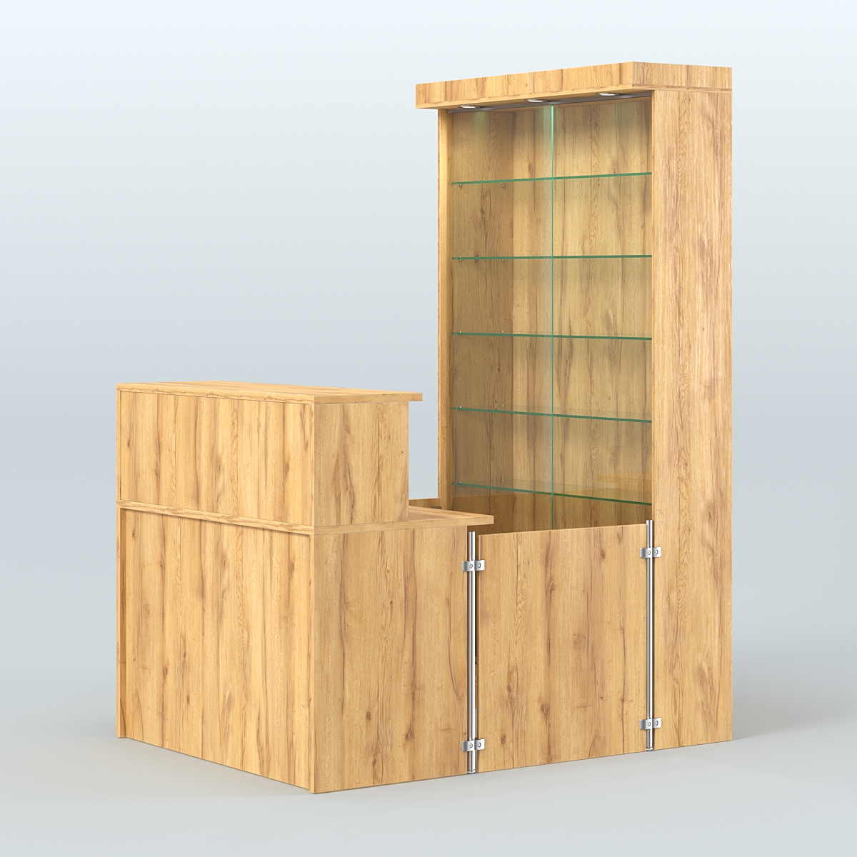 Бюджетный мини павильон с витриной для торговли с СЛОТ №5 (2 кв.м) Дуб Золотистый