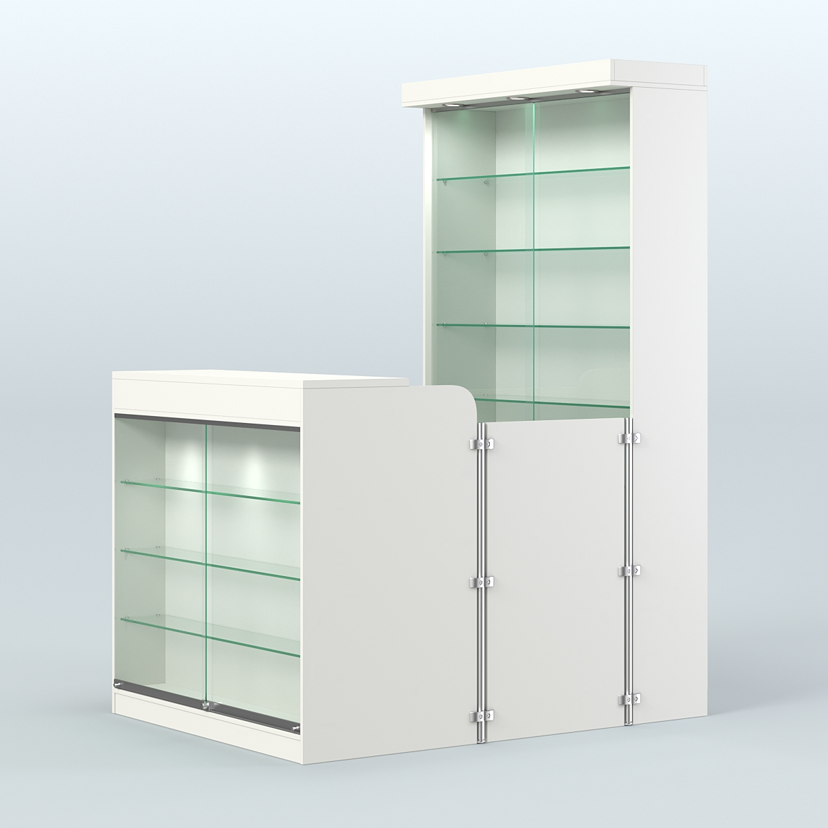 Мини павильон для торговли с застекленным фасадом и витриной СЛОТ №6 (2 кв.м) Белый