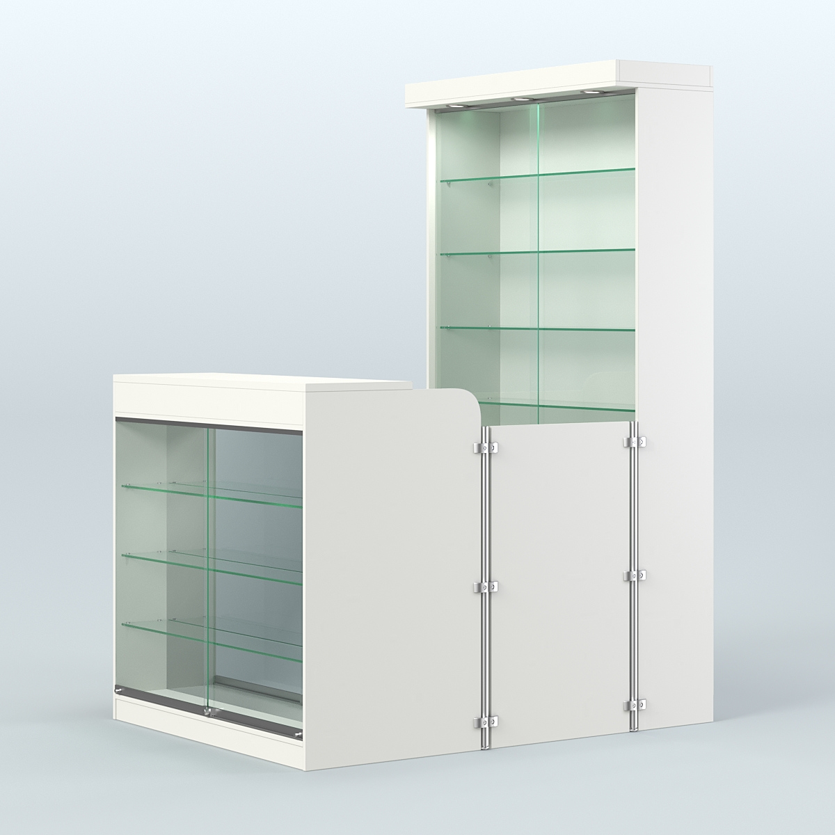 Мини павильон для торговли с верхней подсветкой СЛОТ №7 (2 кв.м) Белый