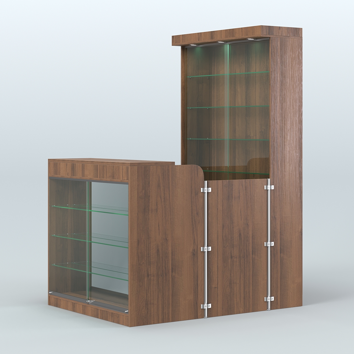 Мини павильон для торговли с верхней подсветкой СЛОТ №7 (2 кв.м) Орех