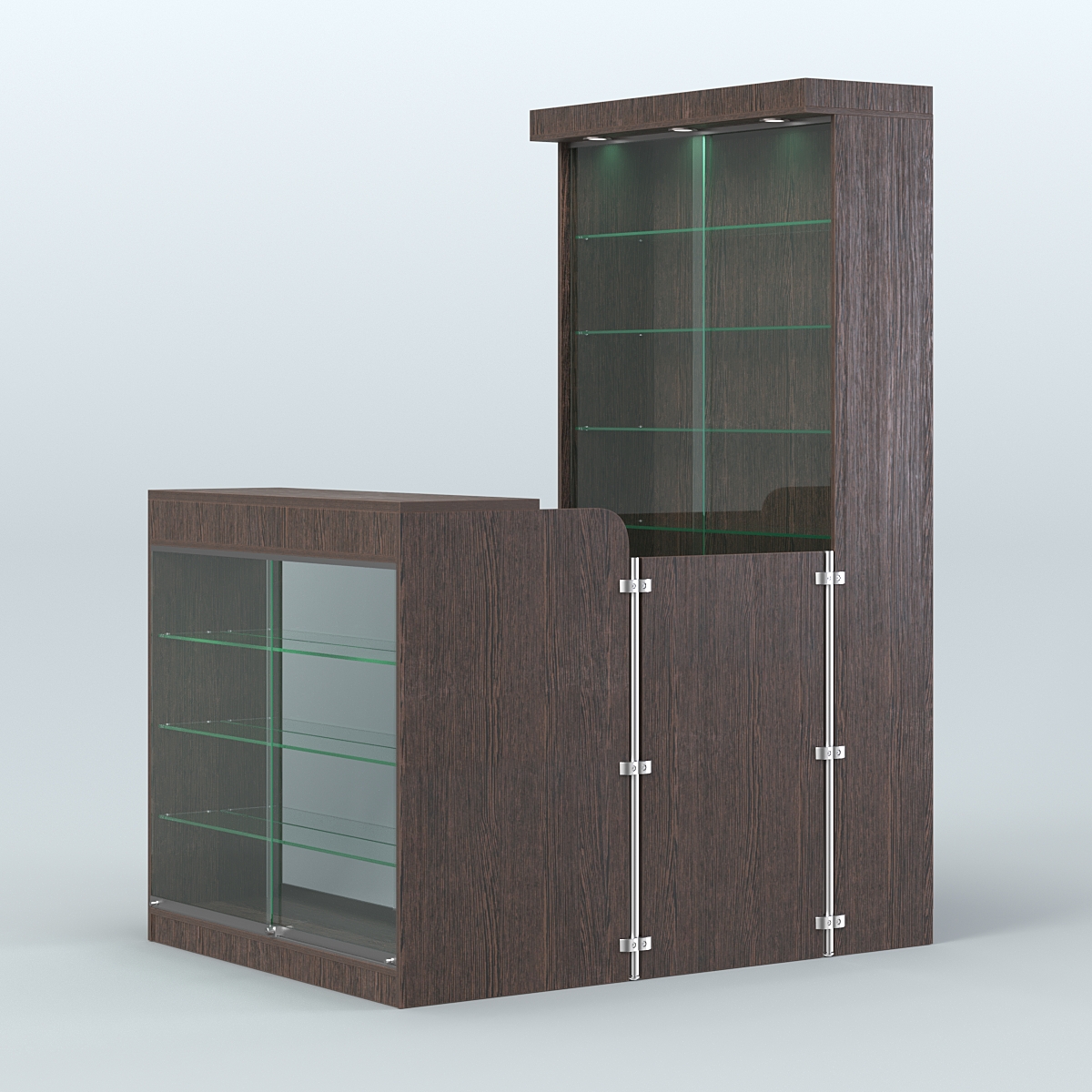 Мини павильон для торговли с верхней подсветкой СЛОТ №7 (2 кв.м) Дуб Венге