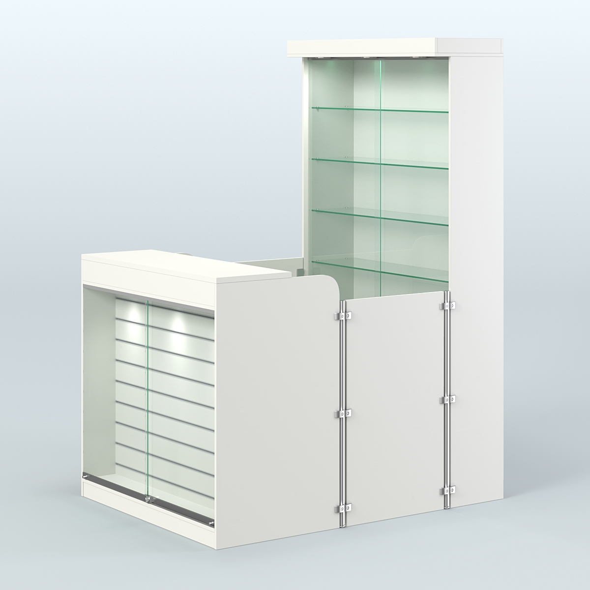 Мини павильон для торговли с эко-панелью и витриной СЛОТ №8 (2 кв.м) Белый