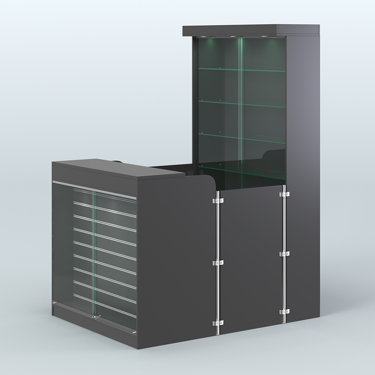 Мини павильон для торговли с эко-панелью и витриной СЛОТ №8 (2 кв.м) Черный