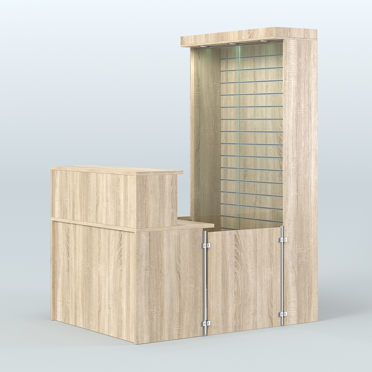 Мини павильон для торговли с большой застекленной эко-панелью СЛОТ №9 (2 кв.м) Дуб сонома