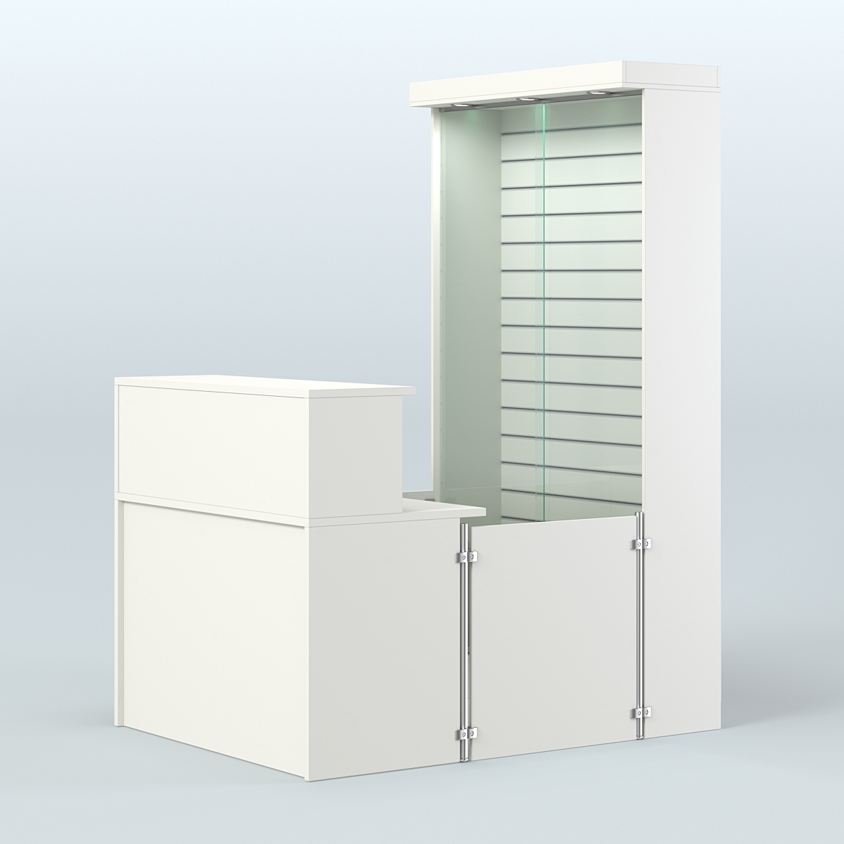 Мини павильон для торговли с большой застекленной эко-панелью СЛОТ №9 (2 кв.м) Белый