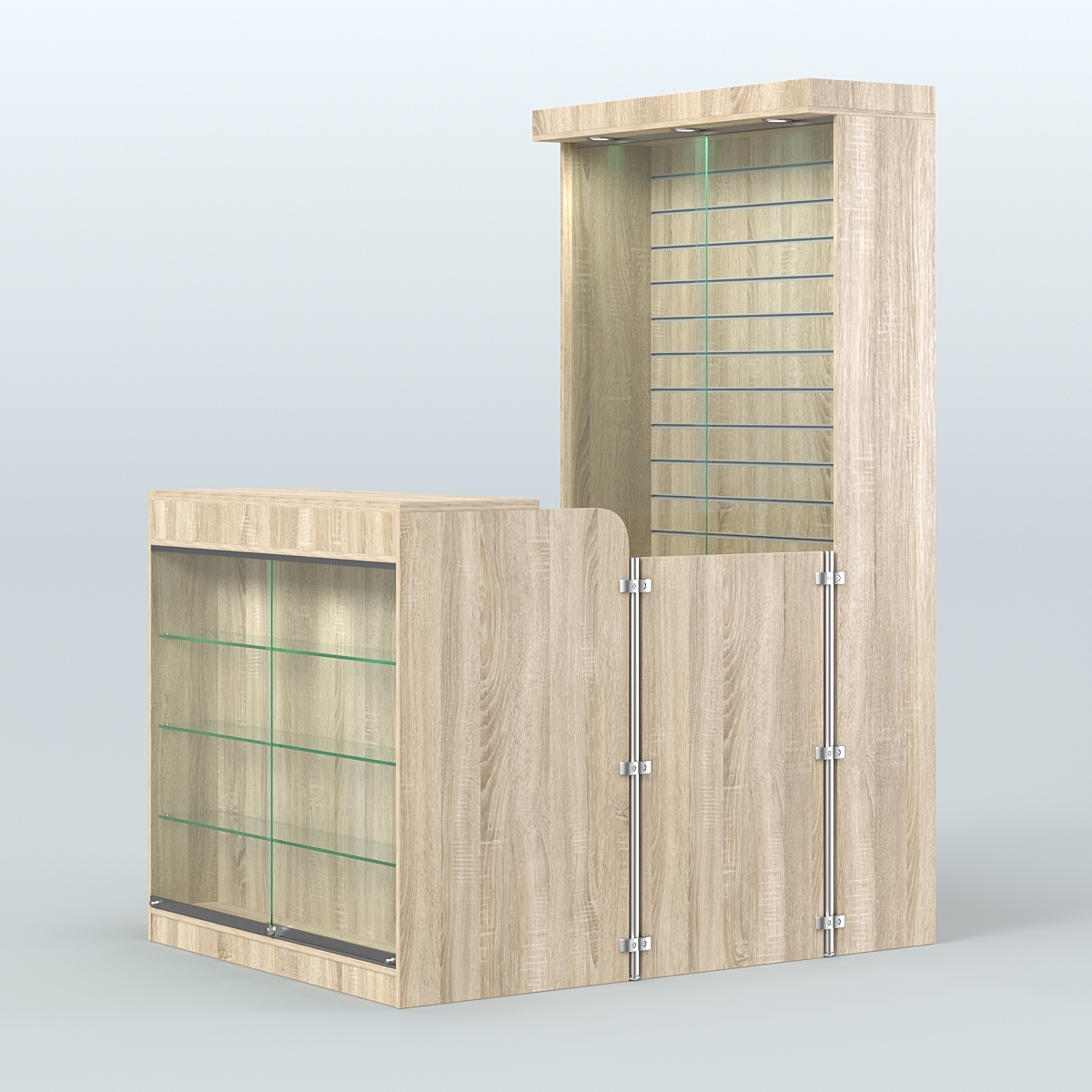 Мини павильон для торговли с эко-панелью под аксессуары СЛОТ №10 (2 кв.м) Дуб сонома