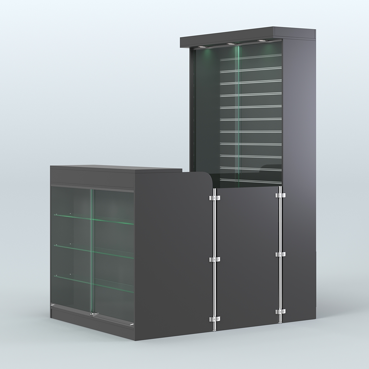 Мини павильон для торговли с эко-панелью под аксессуары СЛОТ №10 (2 кв.м) Черный