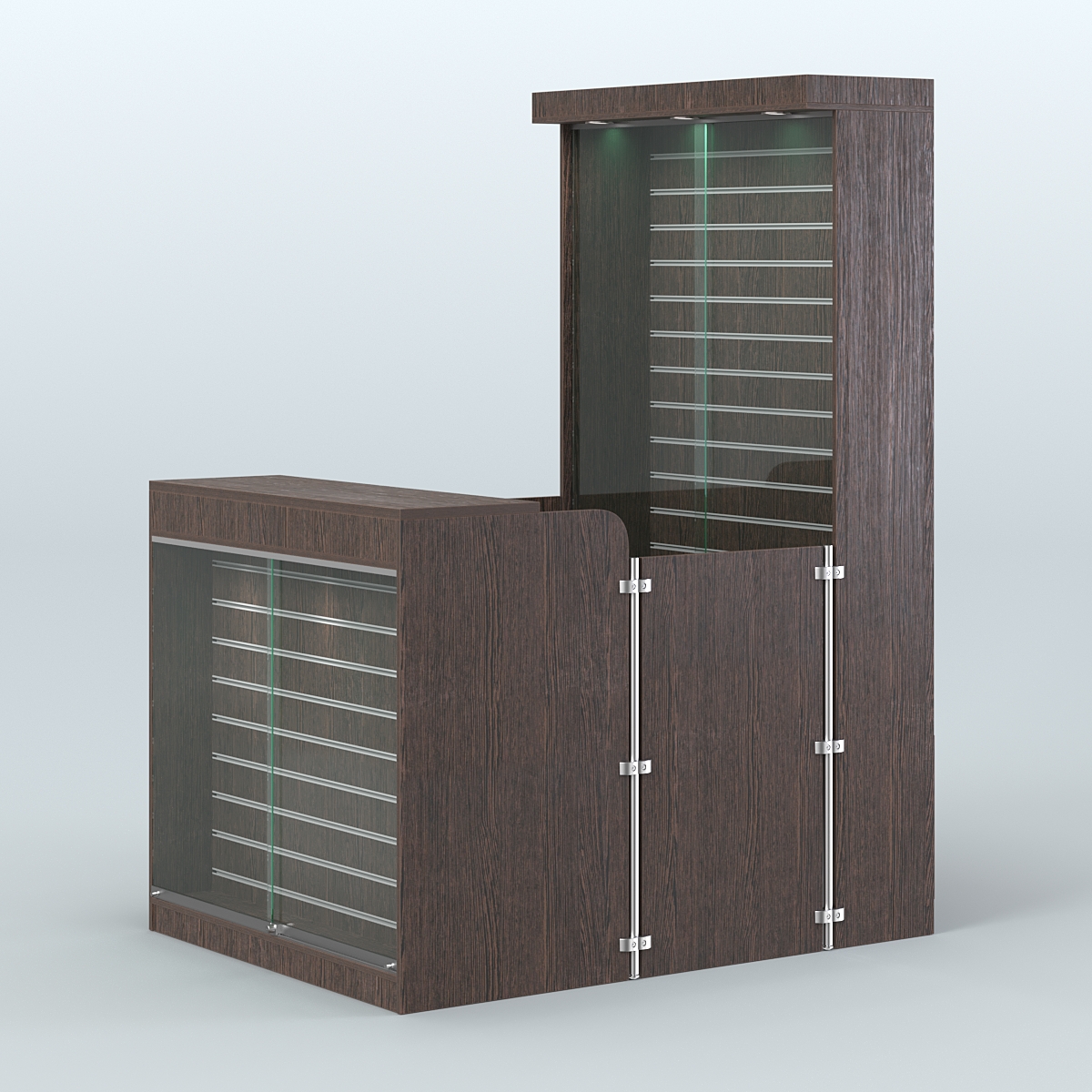 Мини павильон для торговли оборудованный эко-панелями СЛОТ №12 (2 кв.м) Дуб Венге