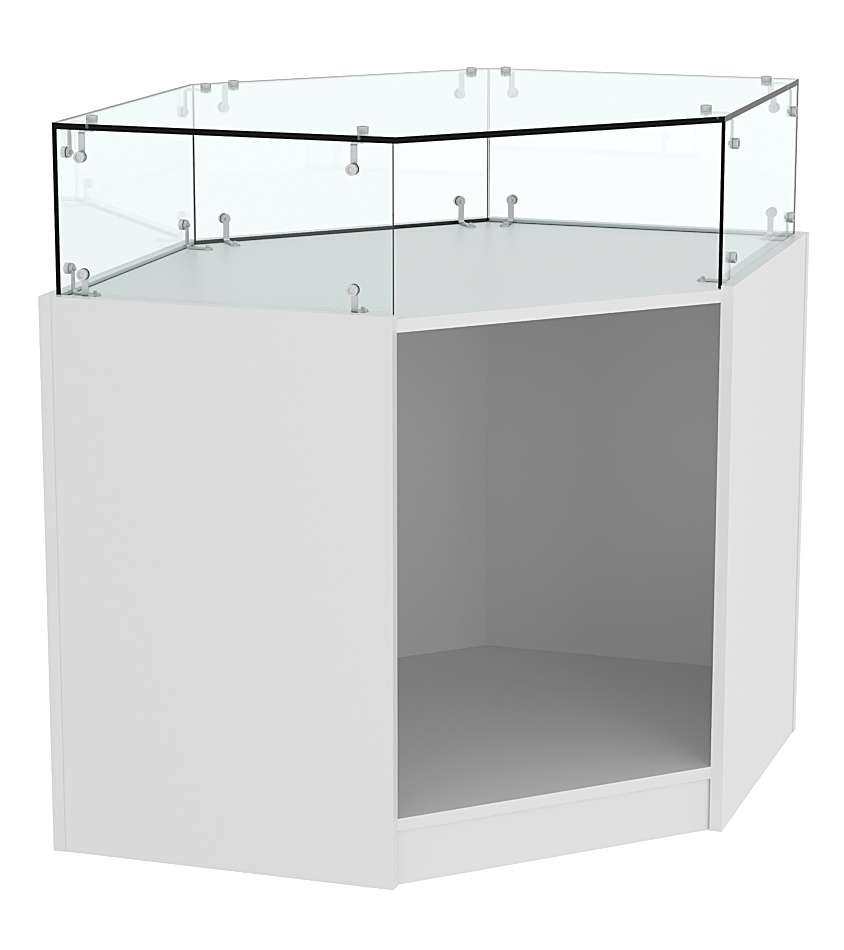 Прилавок Истра №16 угловой, универсальный (открытый) Серый