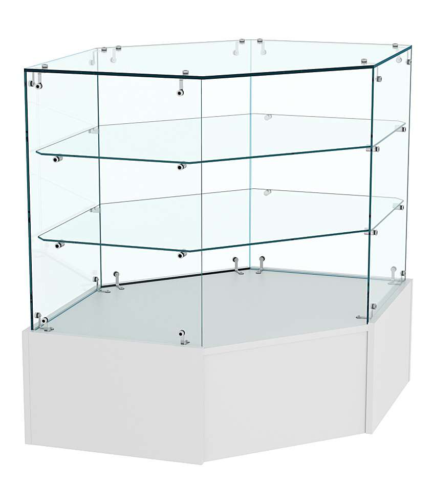 Прилавок Истра №18 угловой, универсальный (открытый) Серый