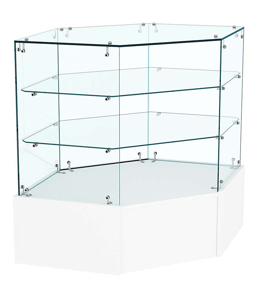 Прилавок Истра №18 угловой, универсальный (открытый) Белый