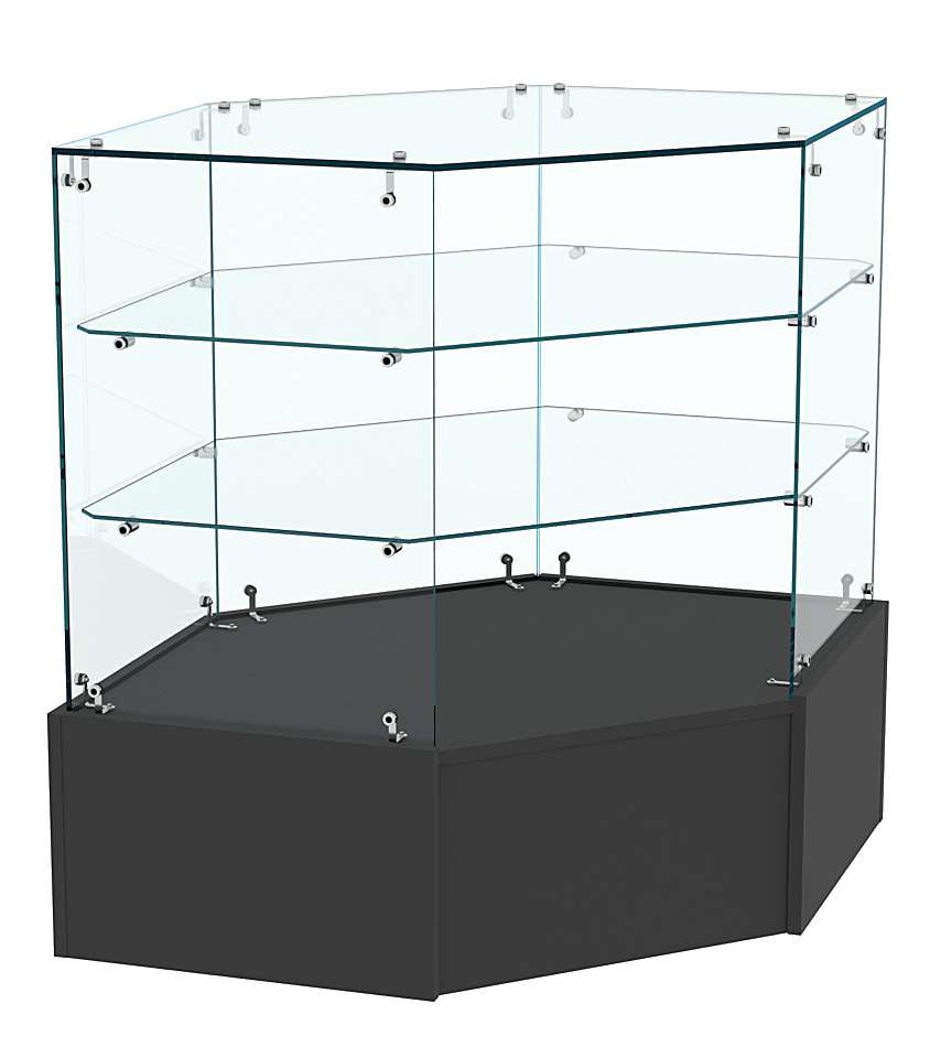 Прилавок Истра №18 угловой, универсальный (открытый) Черный