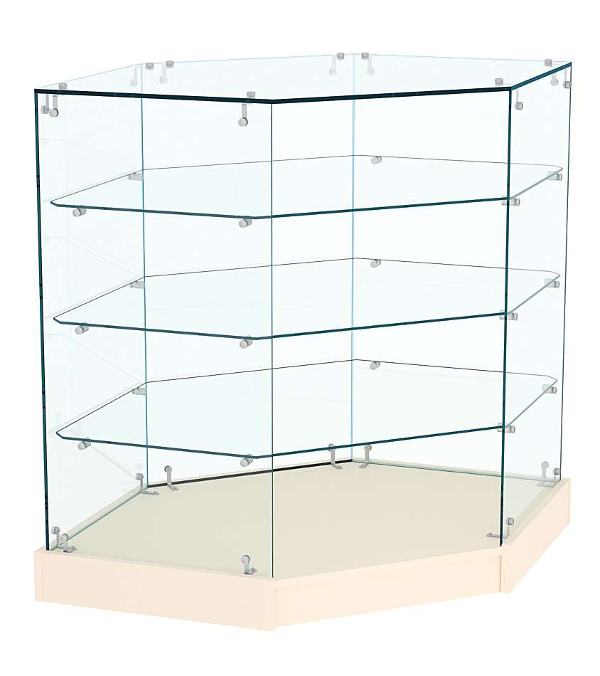Прилавок Истра №19 угловой, универсальный (открытый) Крем Вайс