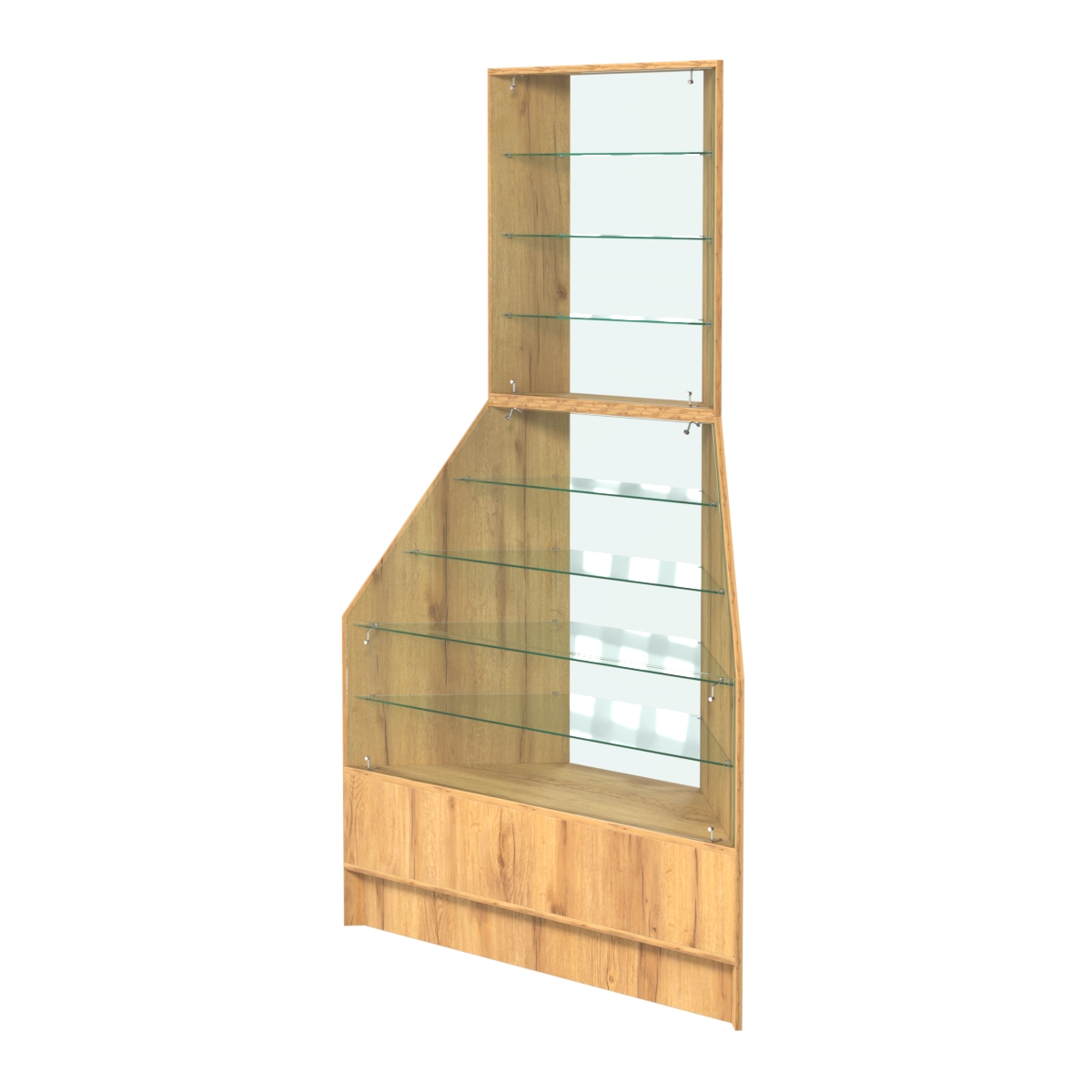 Витрина АЛМАЗ №2 внешняя угловая Дуб Золотистый