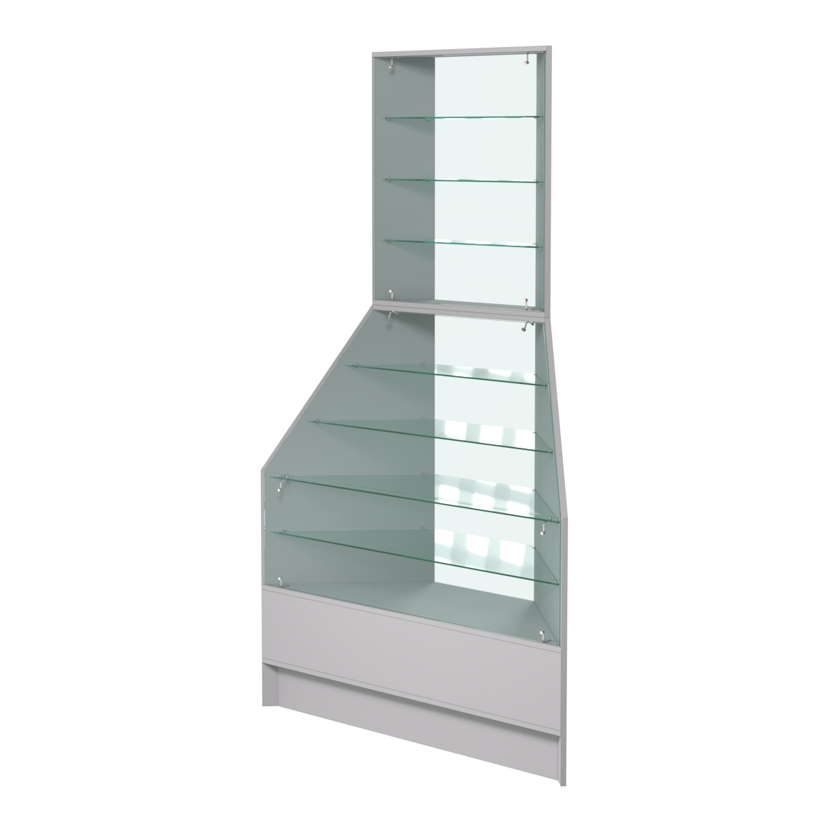 Витрина АЛМАЗ №2 внешняя угловая Серый