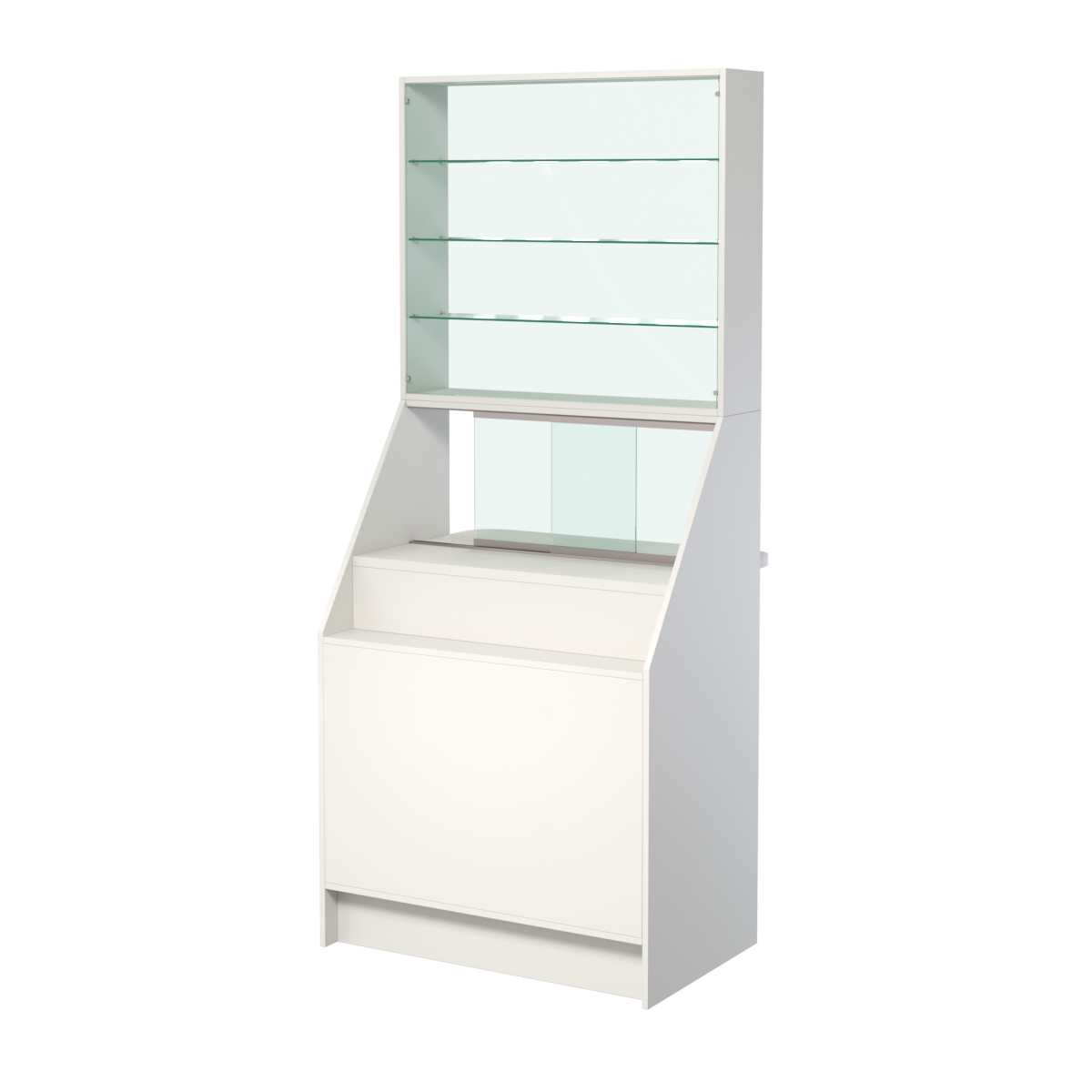 Витрина АЛМАЗ №3 окно выдачи с надставкой Белый