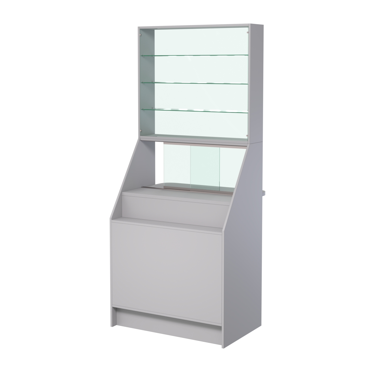 Витрина АЛМАЗ №3 окно выдачи с надставкой Серый